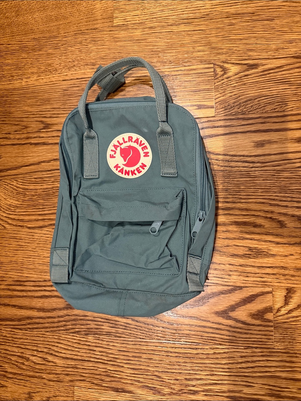 Fjallraven Kånken Mini Backpack - Teal Green with Red Logo